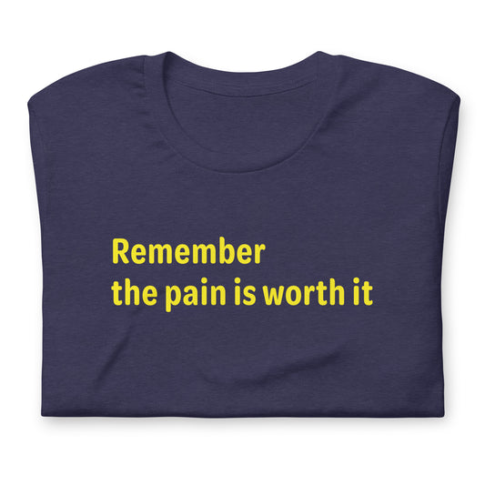 Pain is worth it - Yellow Text - Mens T-Shirt