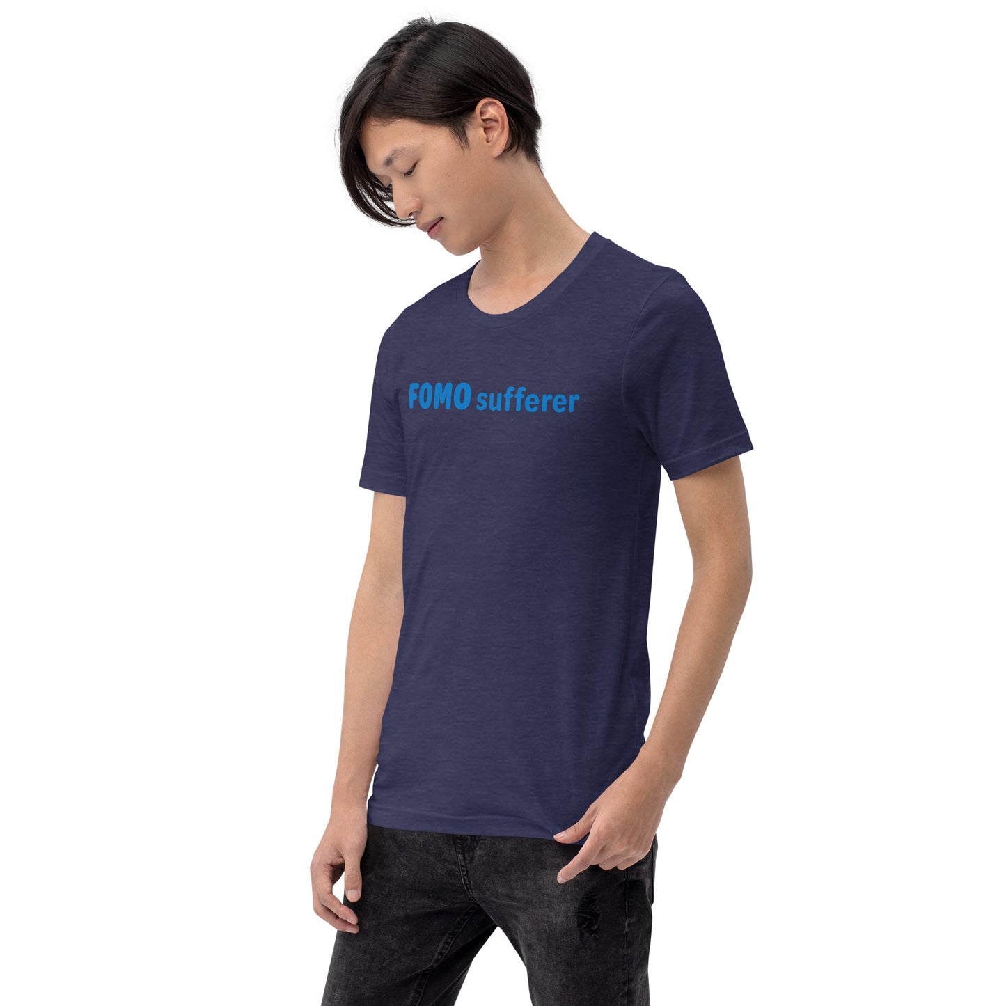 FOMO sufferer - Blue Text - Mens T-Shirt