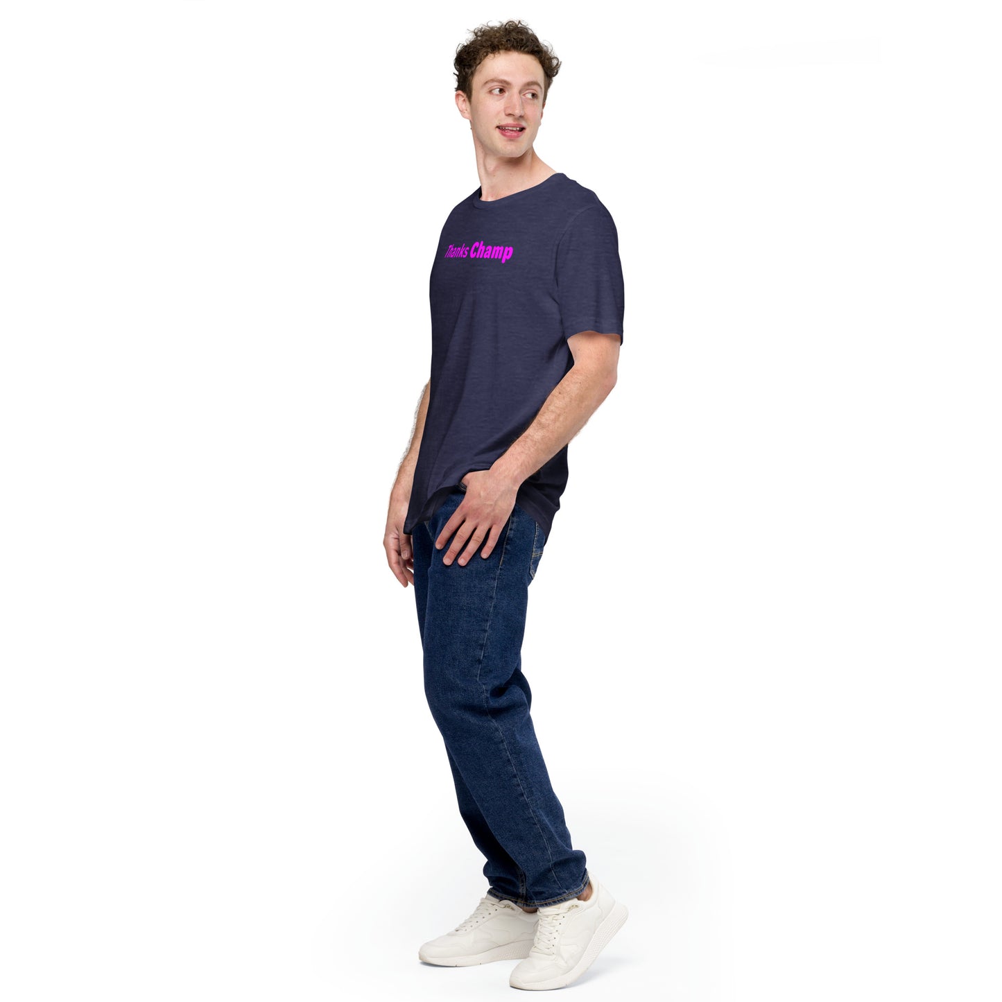 Thanks Champ - Magenta Text - Mens T-Shirt