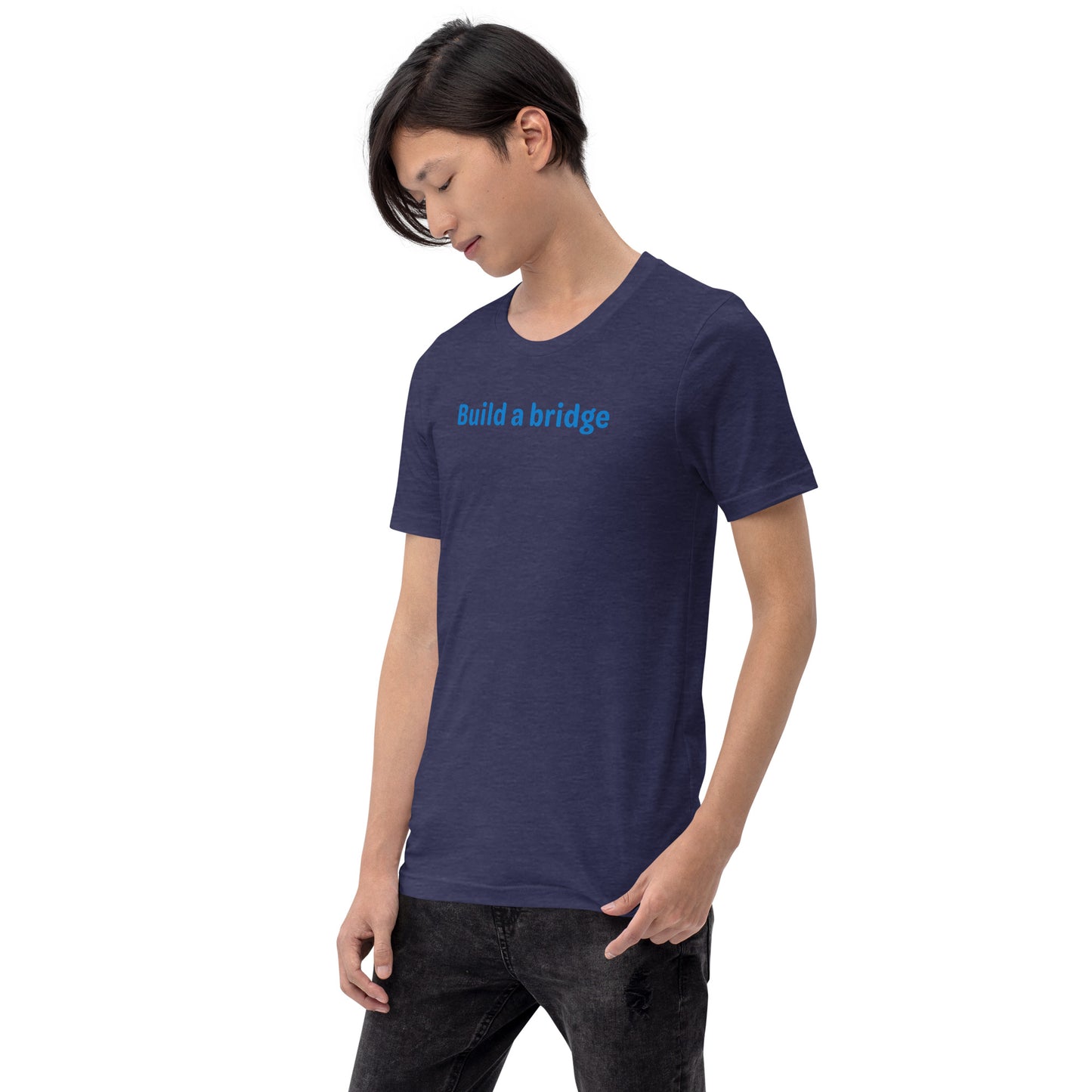 Build a bridge - Blue Text - Mens T-Shirt