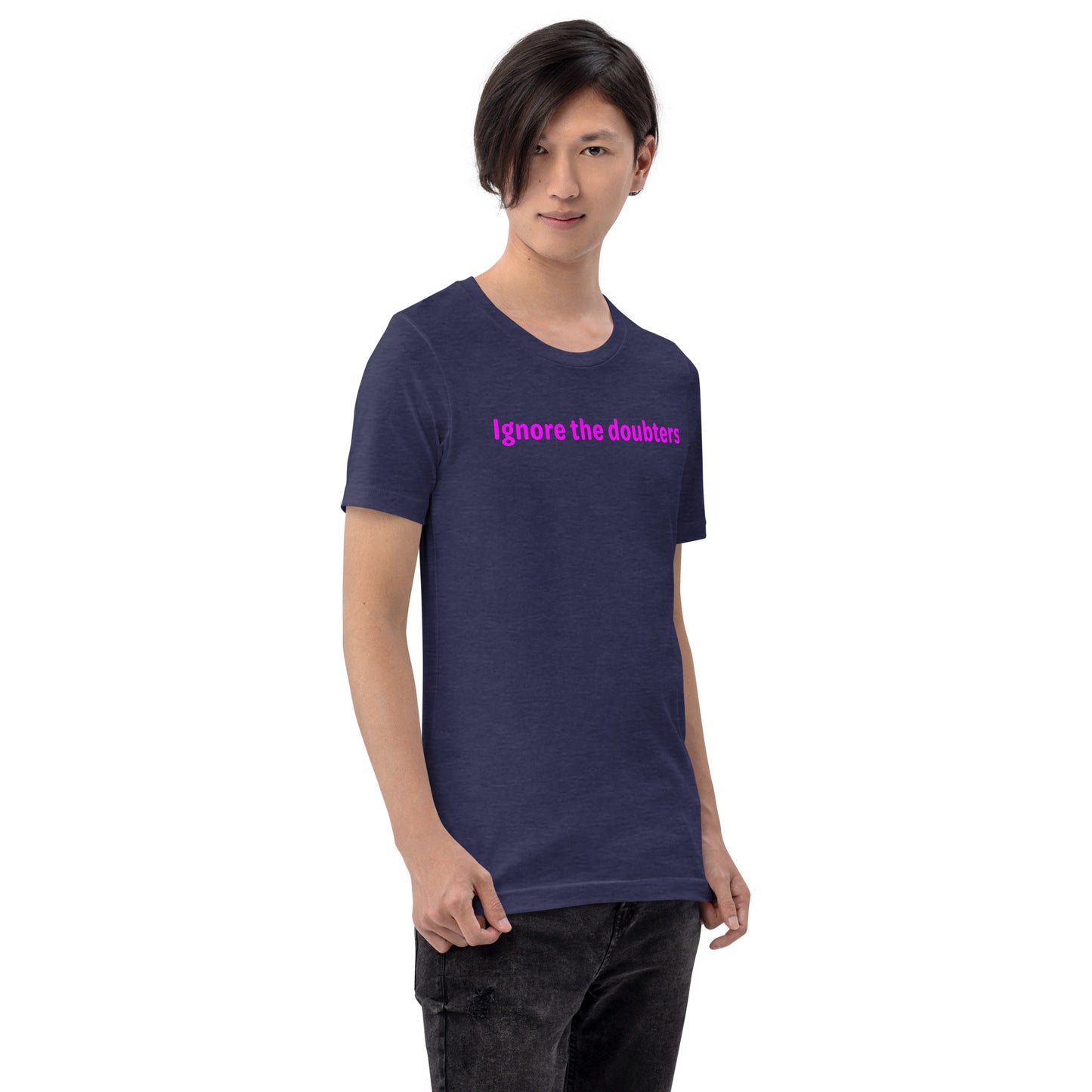 Ignore the doubters - Magenta Text - Mens T-Shirt