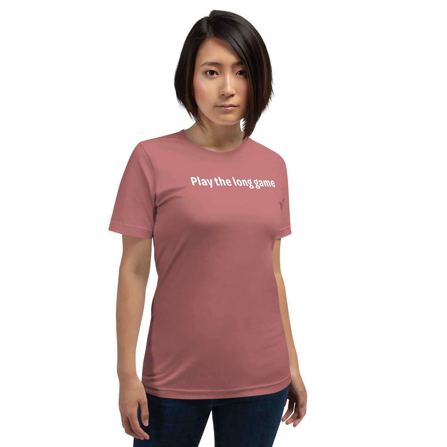 Play the long game - White Text - Womens T-Shirt