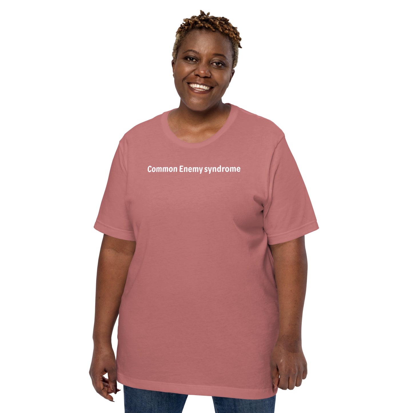 Common Enemy Syndrome - White Text - Womens T-Shirt