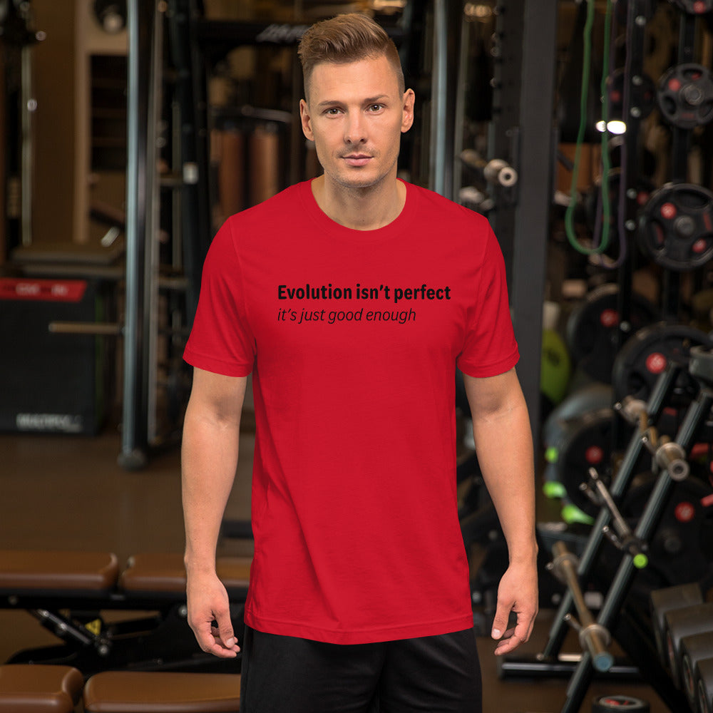 Evolution isn't perfect - Black Text - Mens T-Shirt