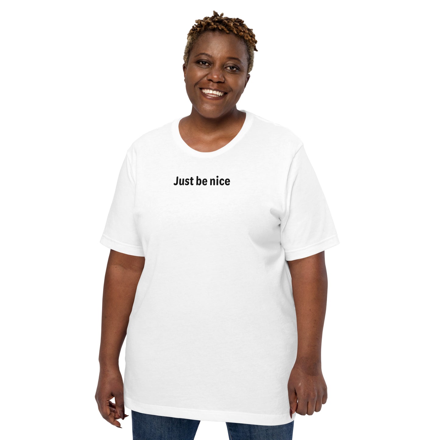 Just be nice - Black Text - Womens T-Shirt