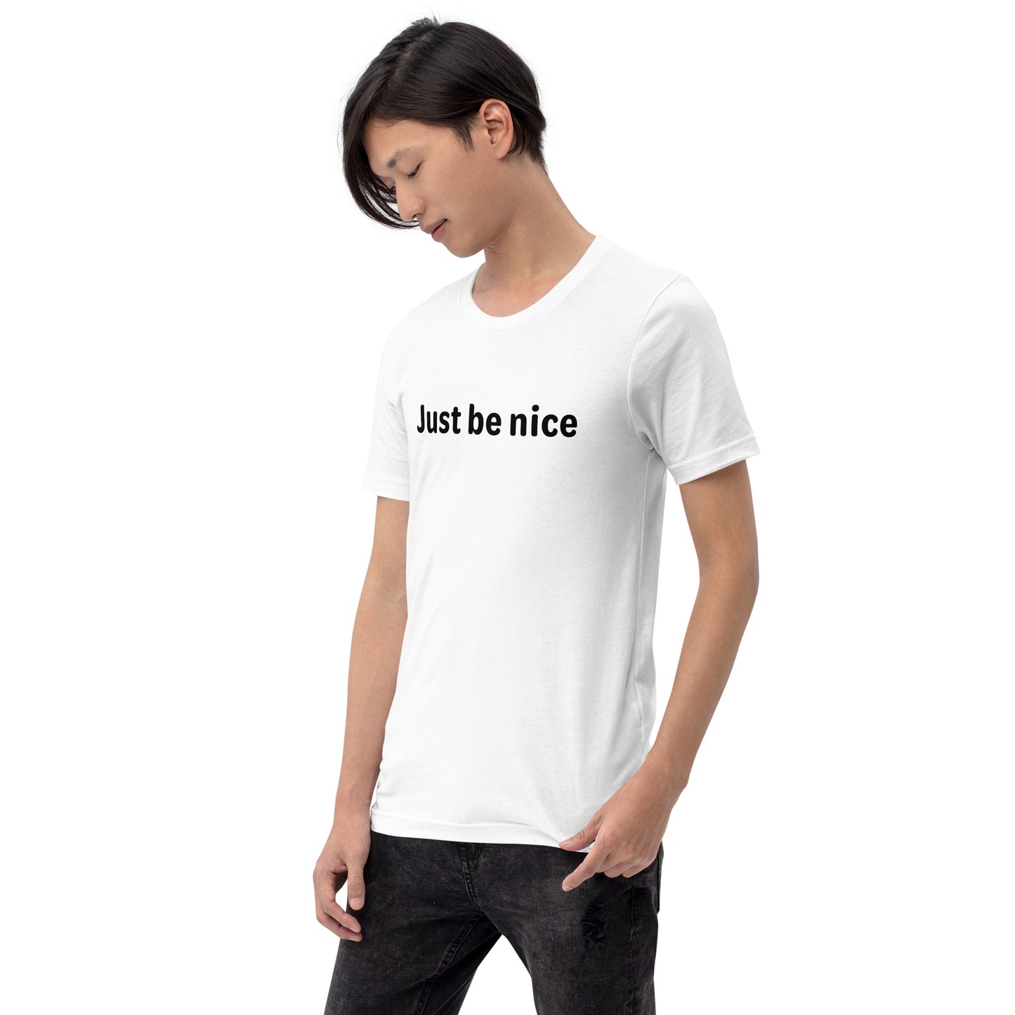 Just be nice - Black Text - Mens T-Shirt