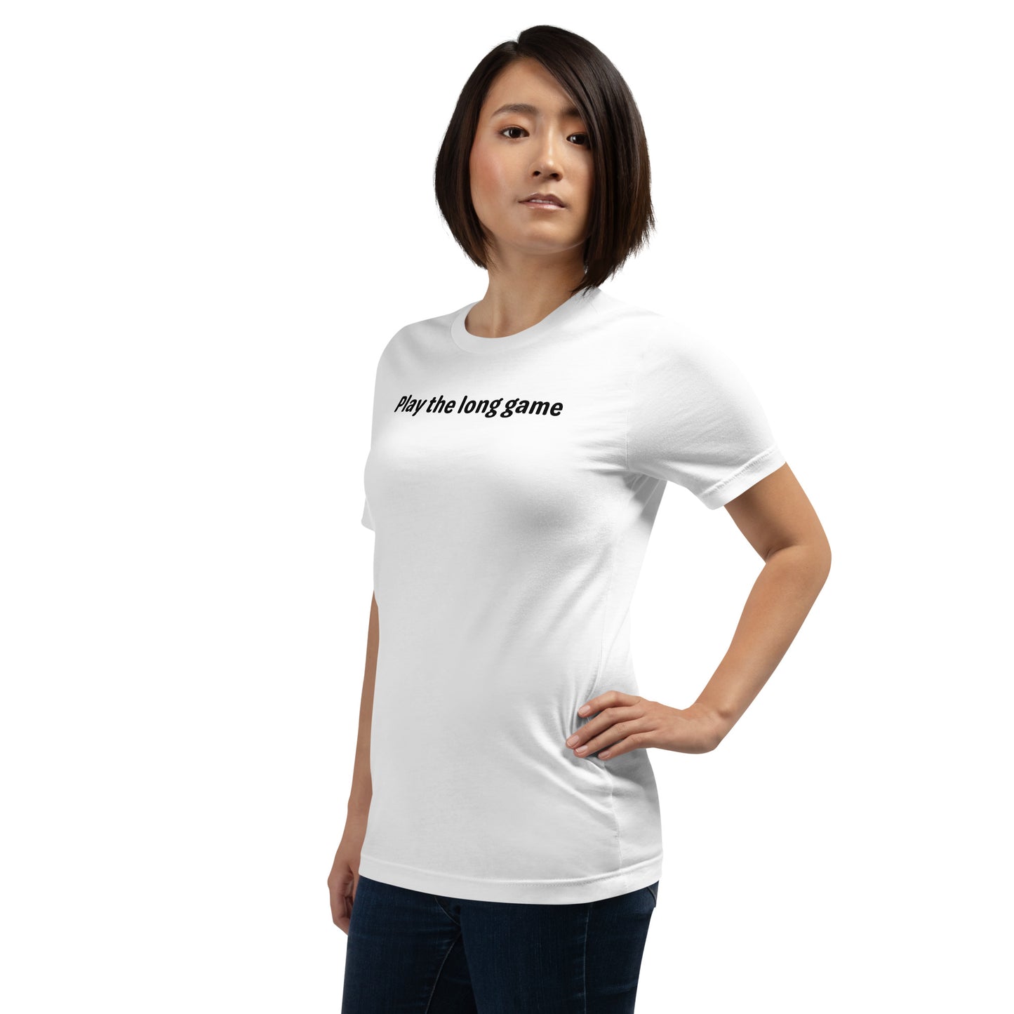 Play the long game - Black Text - Womens T-Shirt