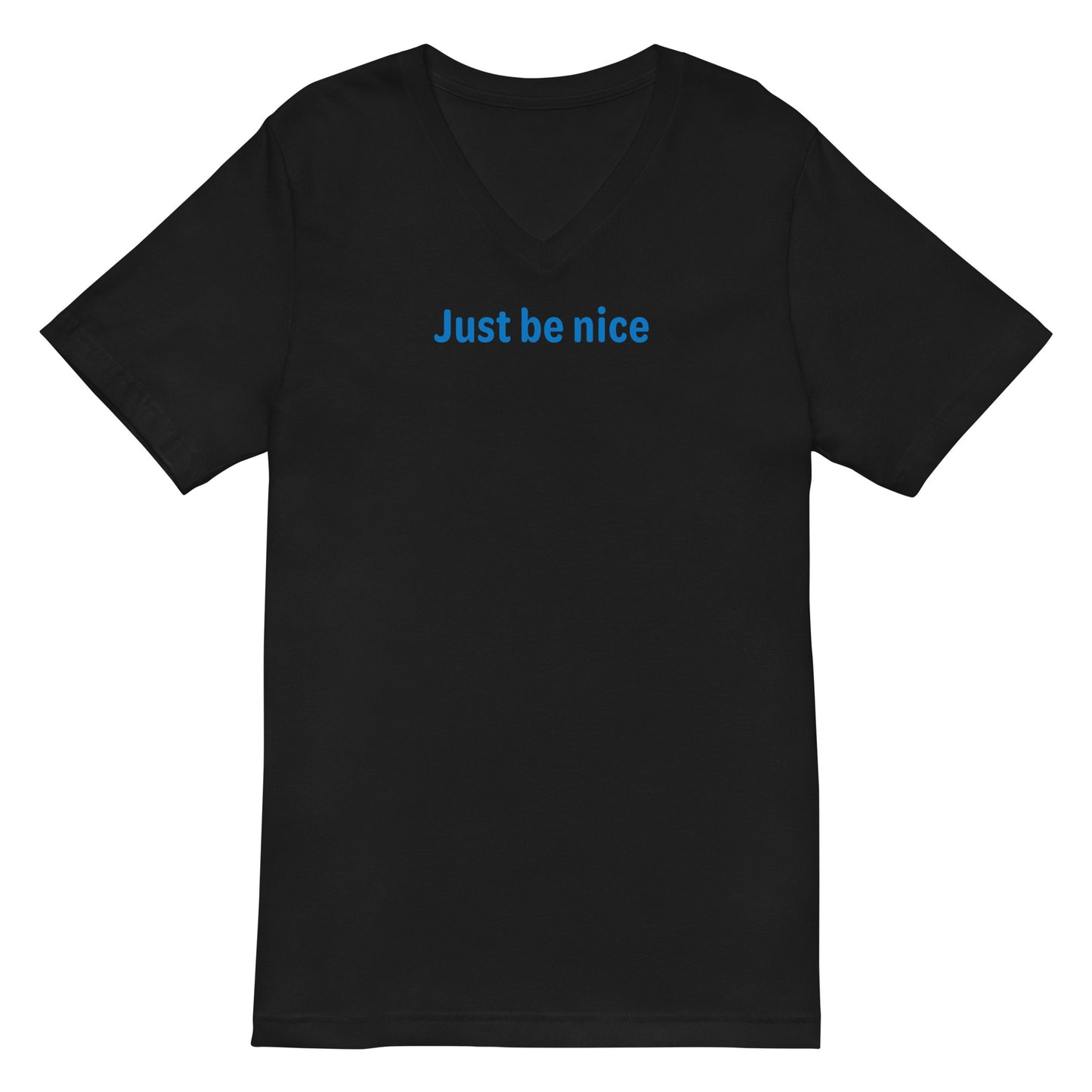 Just be nice - Blue Text - Mens V-Neck T-Shirt