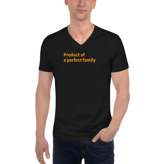 Product of - Orange Text - Mens V-Neck T-Shirt