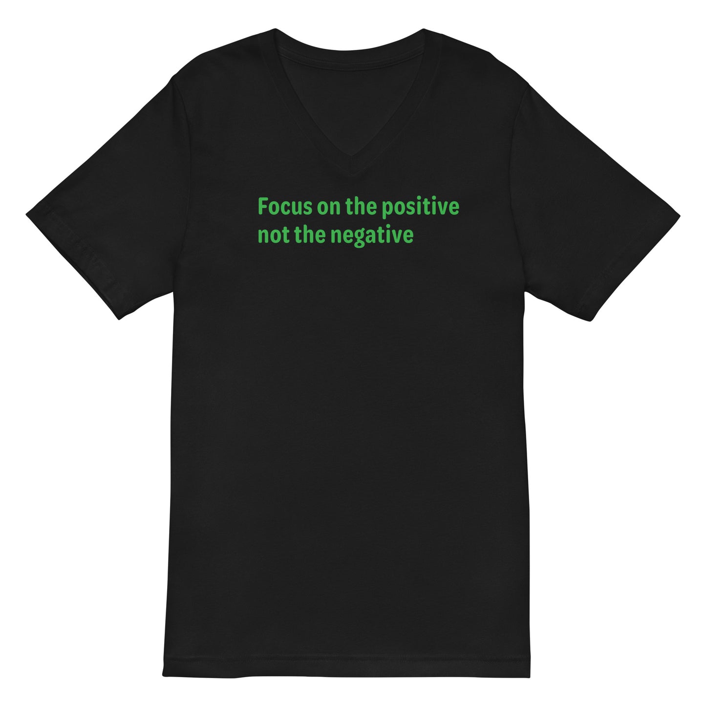 Positive Focus - Green Text - Mens V-Neck T-Shirt