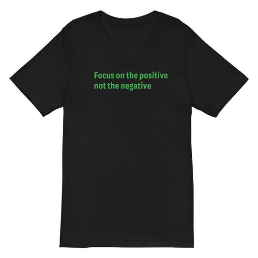 Positive Focus - Green Text - Mens V-Neck T-Shirt