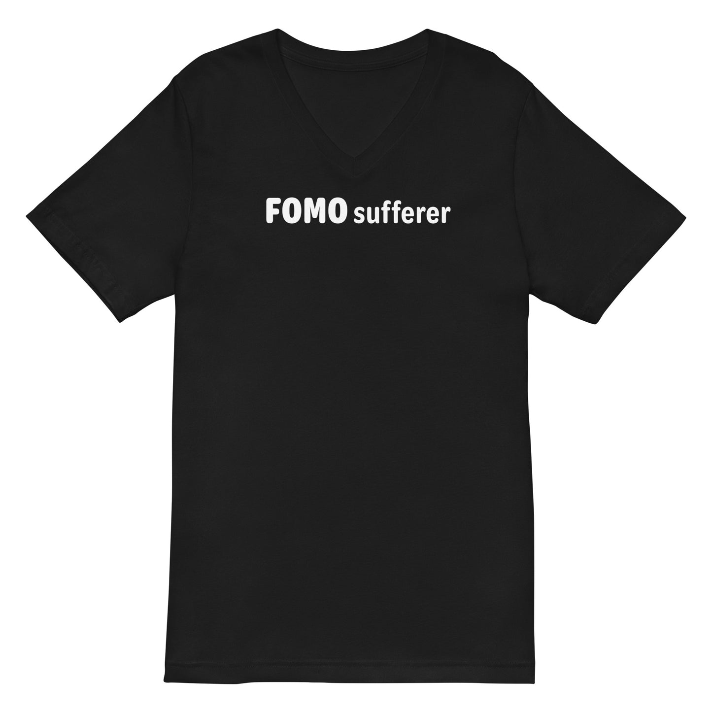 FOMO sufferer - White Text - Mens V-Neck T-Shirt