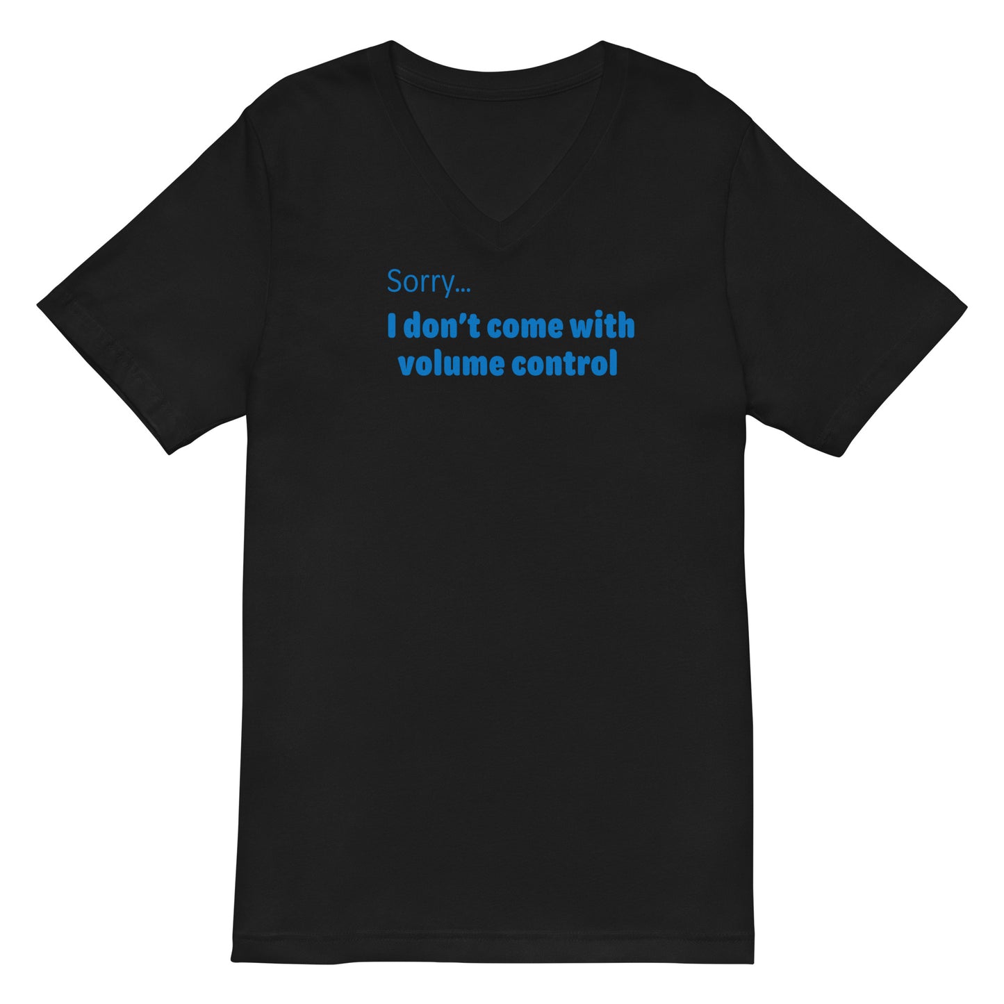 Volume Control - Blue Text - Mens V-Neck T-Shirt