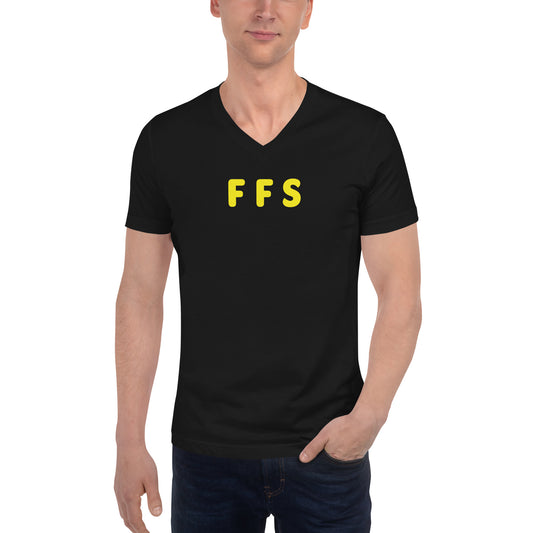 FFS - Yellow Text - Mens V-Neck T-Shirt