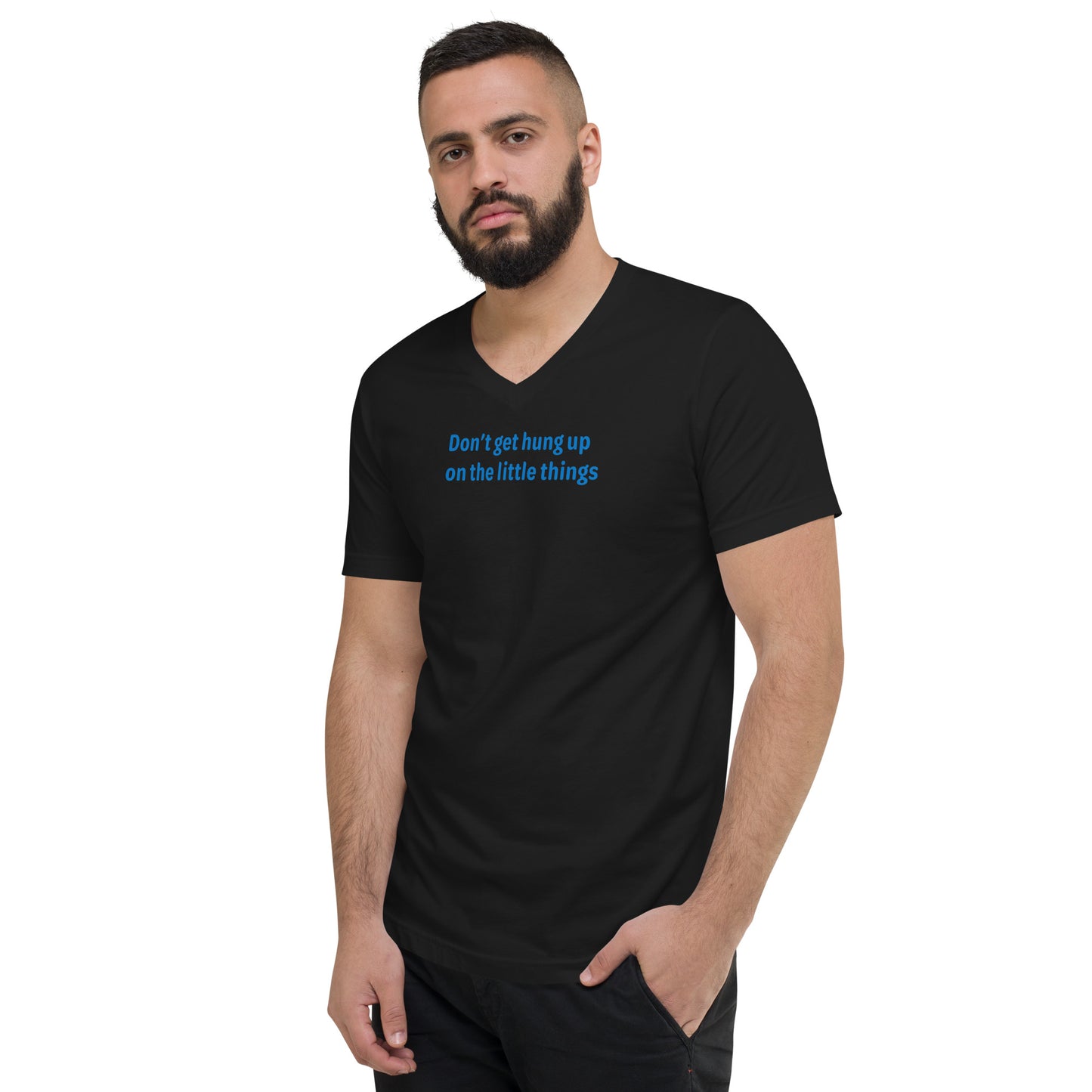 Little Things - Blue Text - Mens V-Neck T-Shirt