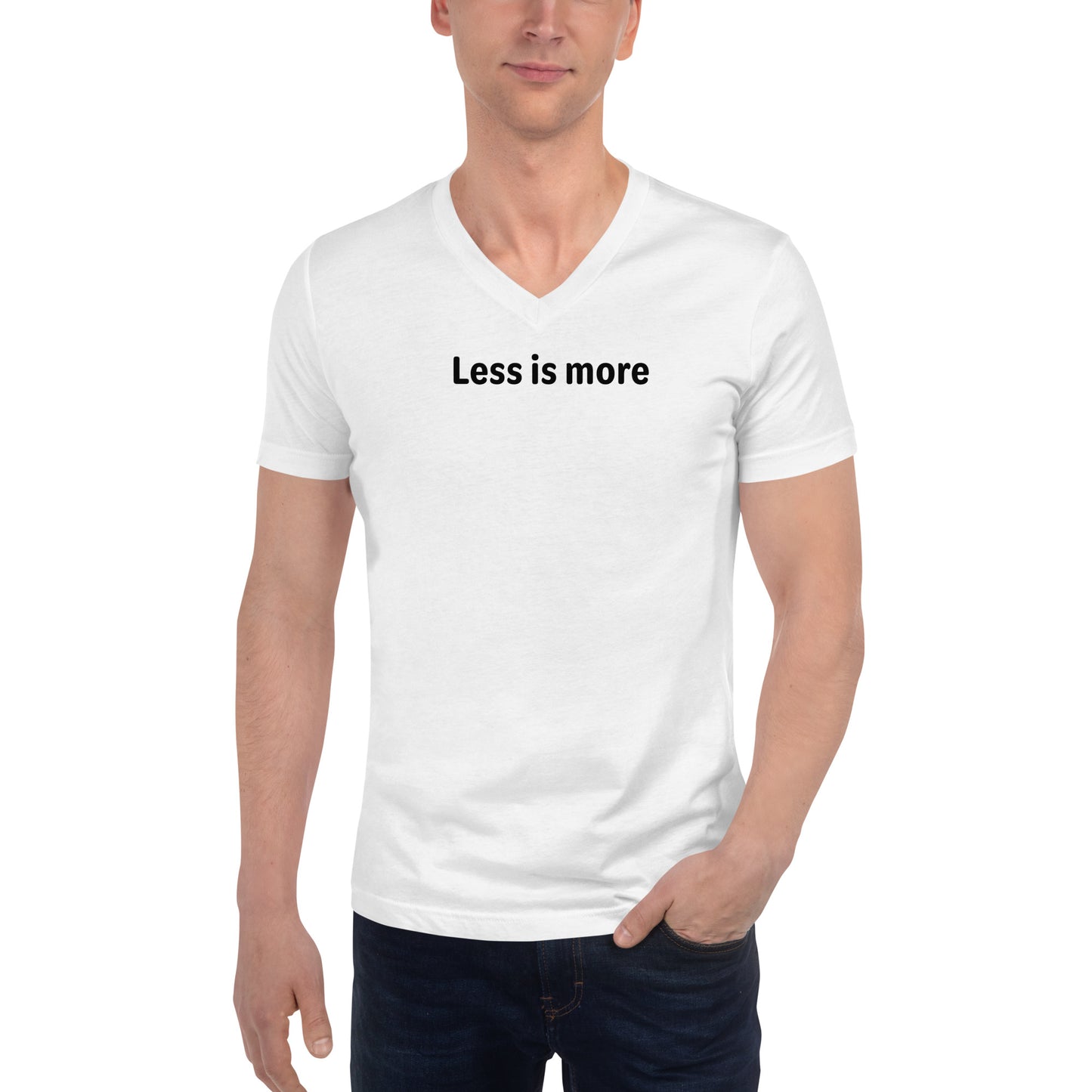 Less is more - Black Text - Mens V-Neck T-Shirt