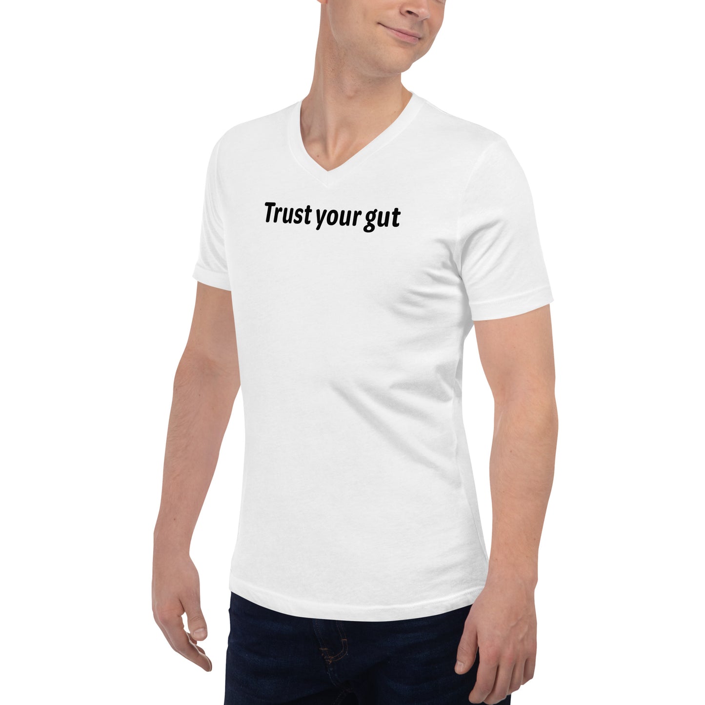 Trust your gut - Black Text - Mens V-Neck T-Shirt