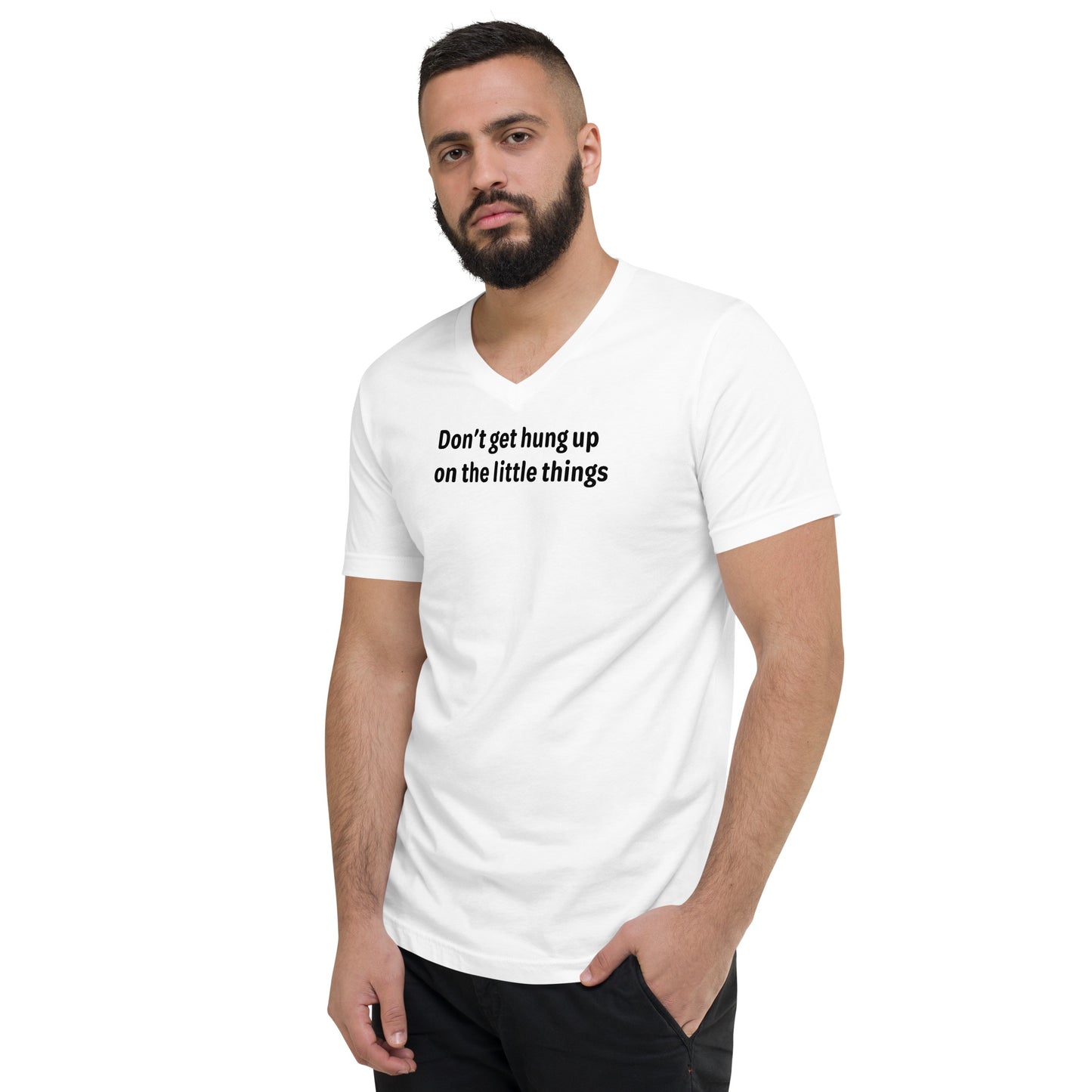 Little Things - Black Text - Mens V-Neck T-Shirt