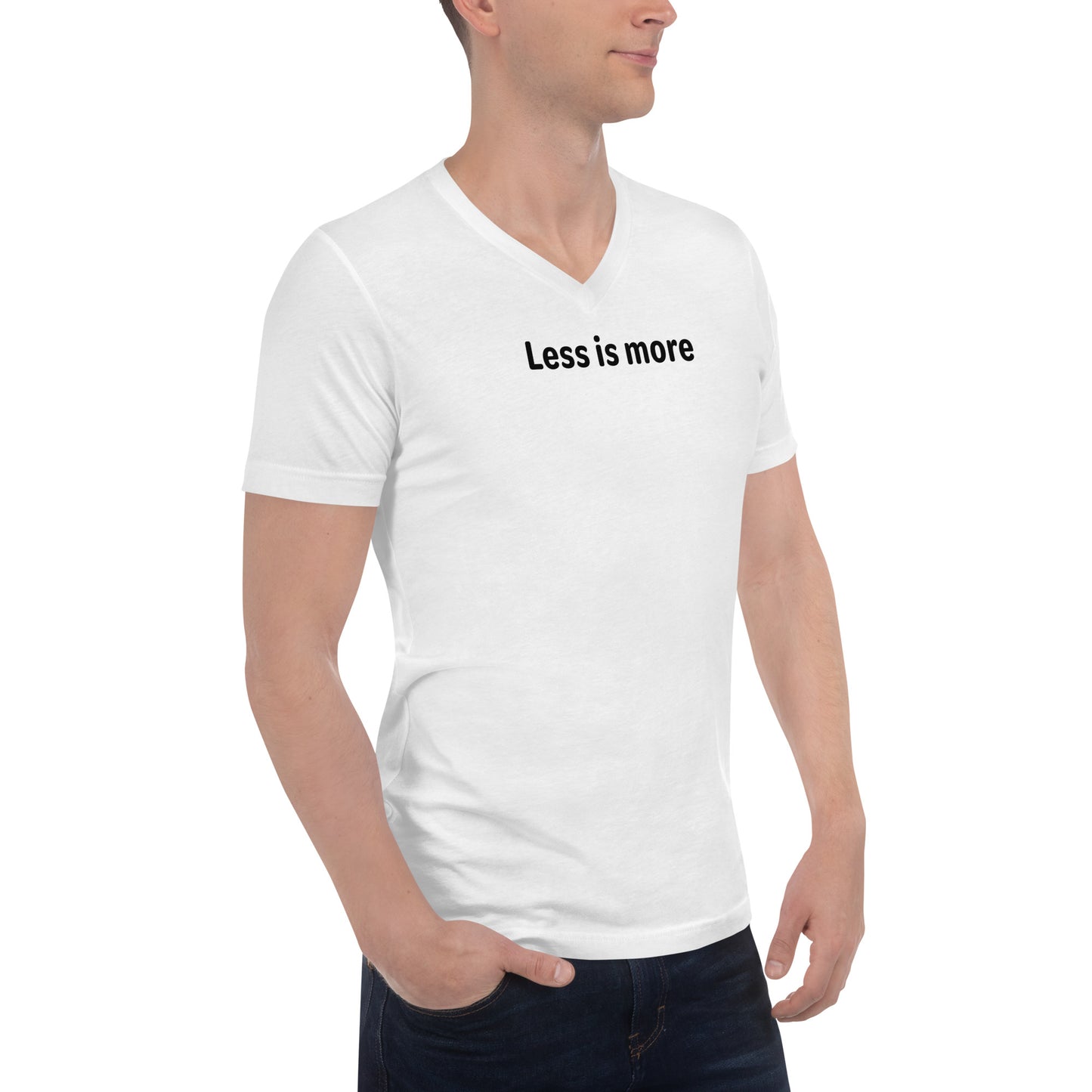 Less is more - Black Text - Mens V-Neck T-Shirt