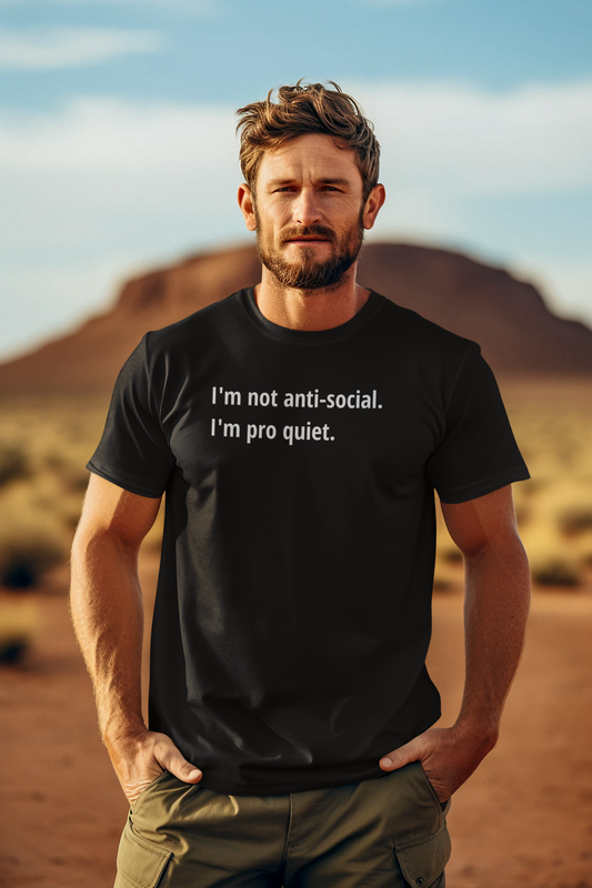 Pro Quiet - White Text - Mens T-Shirt