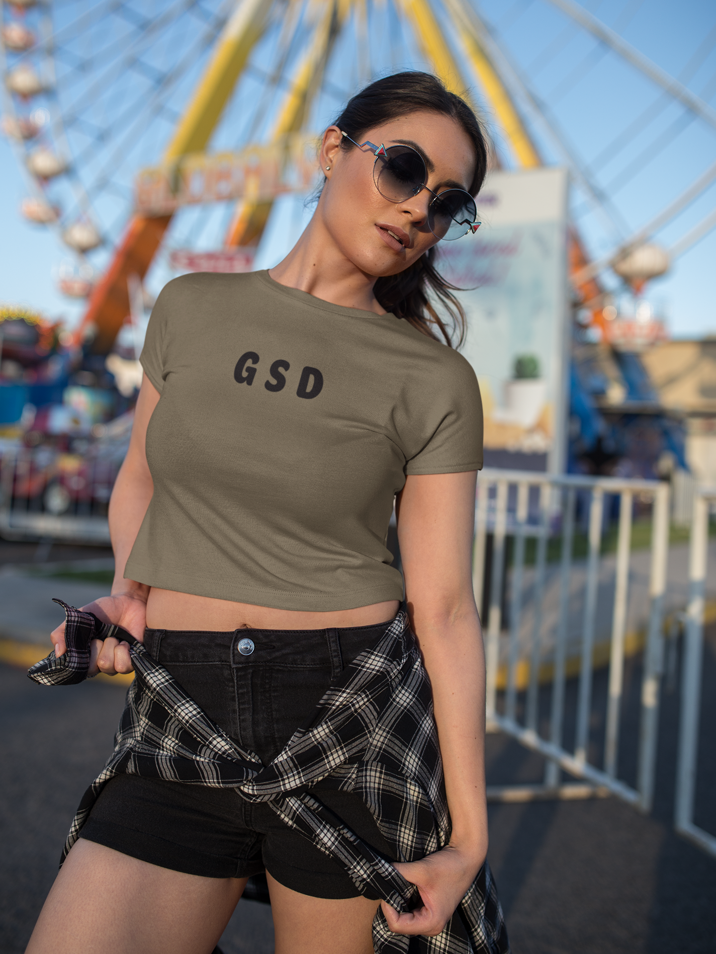 GSD - Black Text - Womens Crop Tee