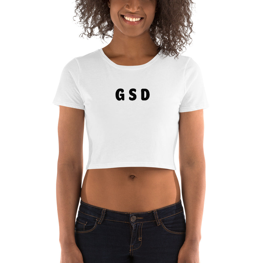 GSD - Black Text - Womens Crop Tee