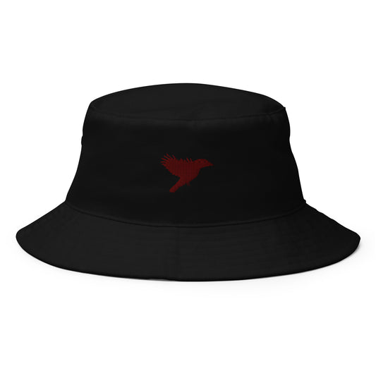 Black with Dark Red kookaburra logo - Bucket Hat