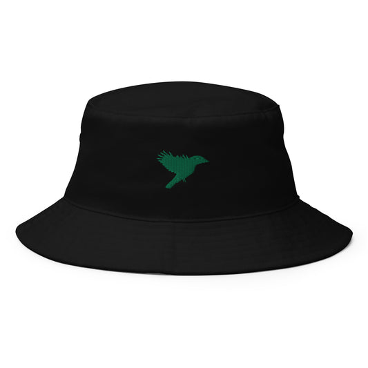 Black with Dark Green kookaburra logo - Bucket Hat