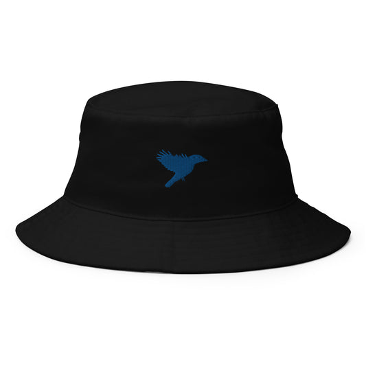 Black with Blue kookaburra logo - Bucket Hat