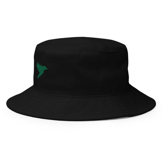 Black with Dark Green kookaburra logo - Bucket Hat