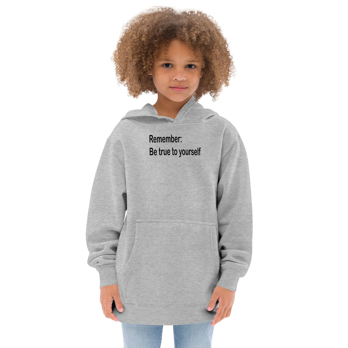 Be true to yourself - Black Text - Youth fleece hoodie