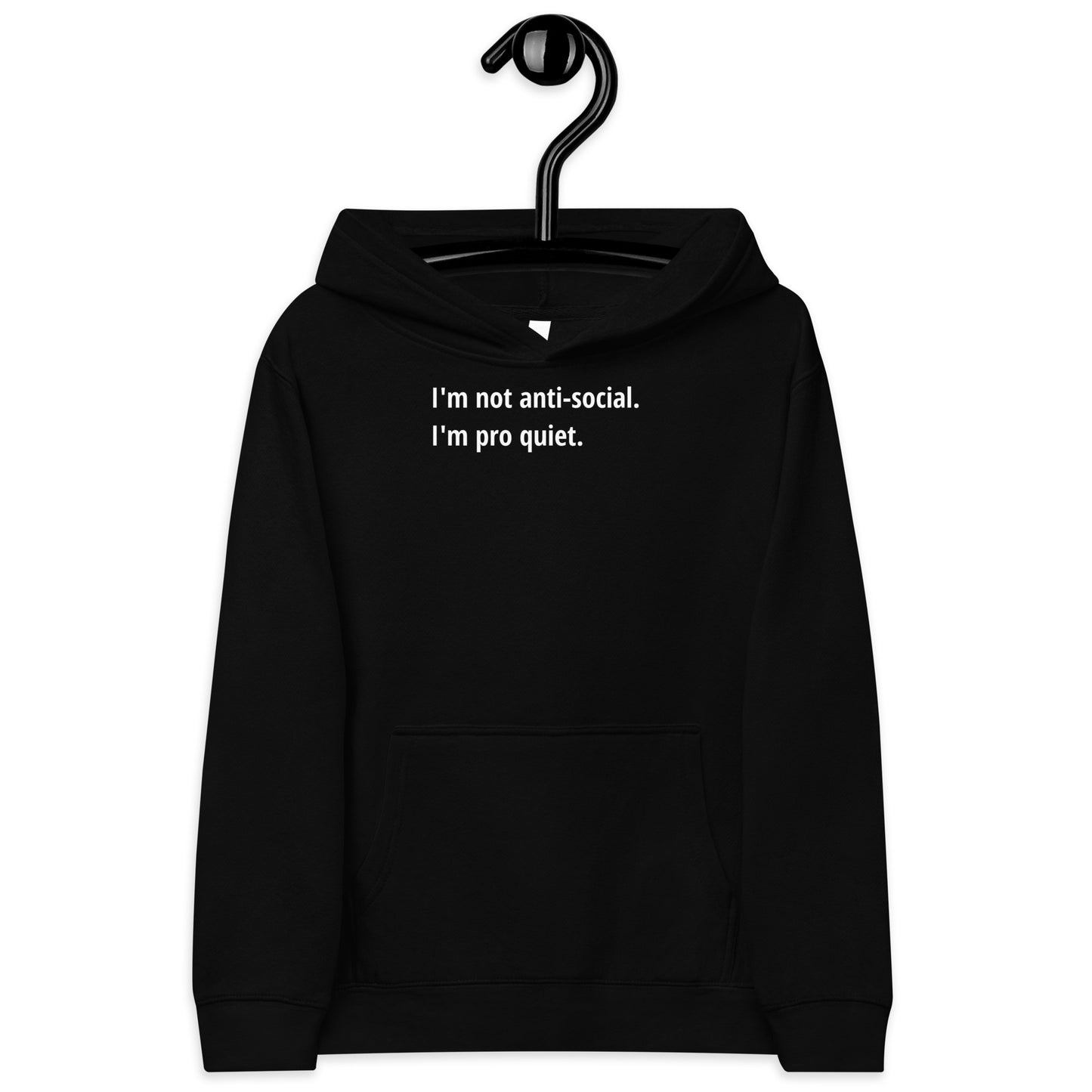 Pro Quiet - White Text - Youth fleece hoodie