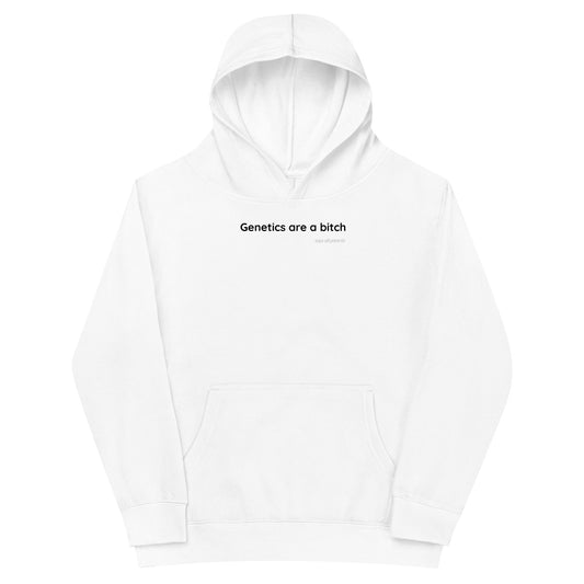 Genetics are a bitch - Black Text - Youth fleece hoodie