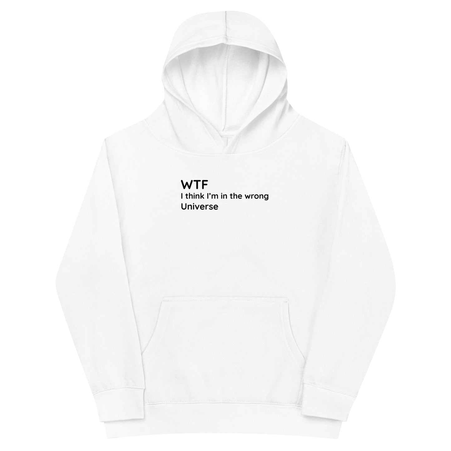 Wrong Universe - Black Text - Youth fleece hoodie