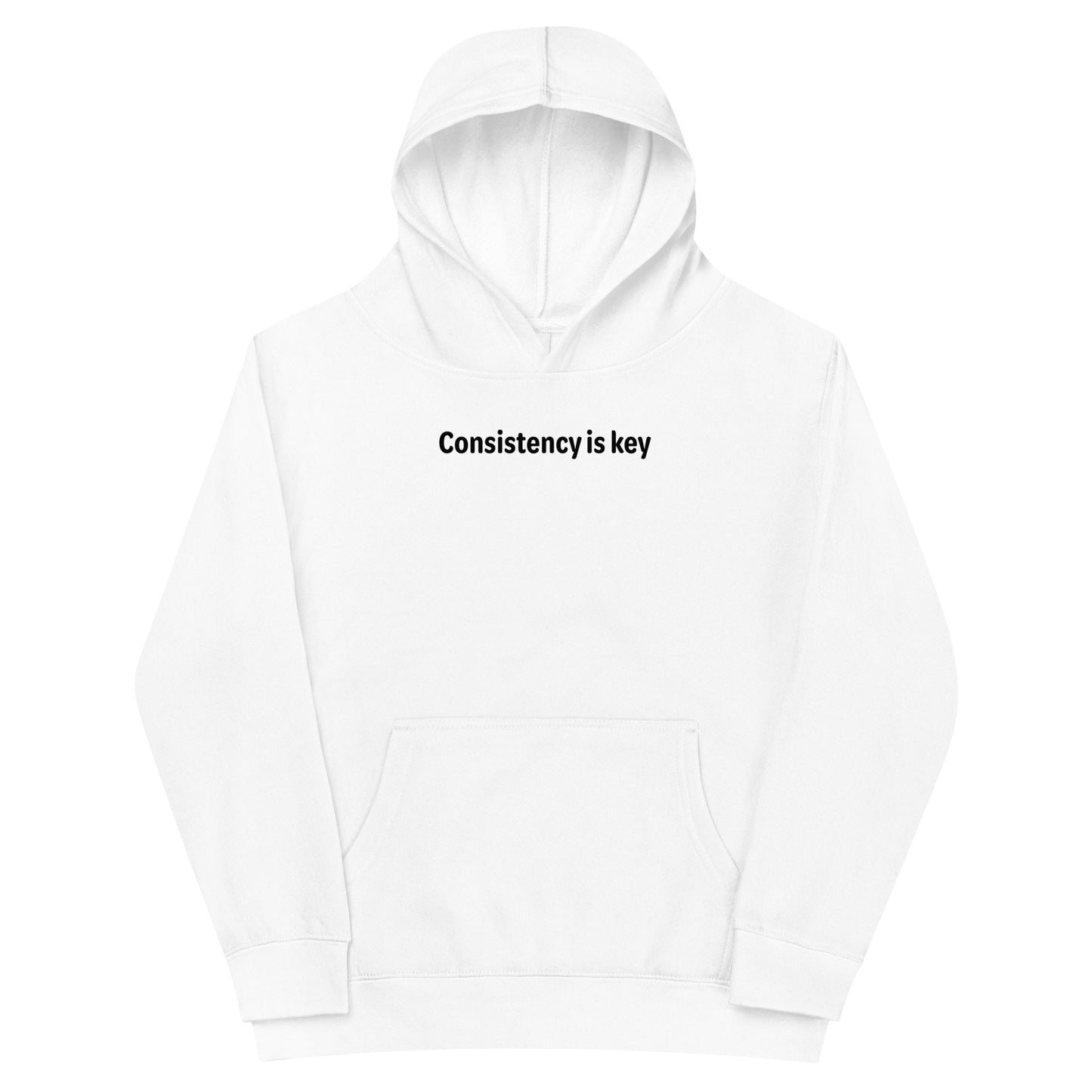 Consistency is key - Black text - Youth fleece hoodie