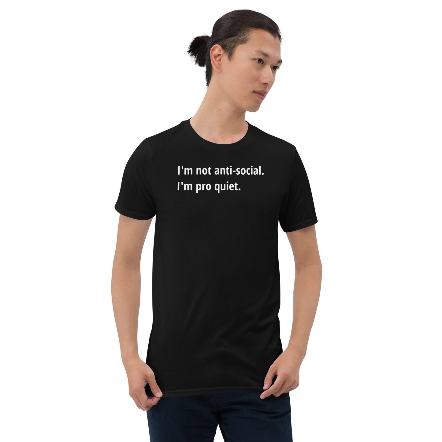 Pro Quiet - White Text - Mens T-Shirt