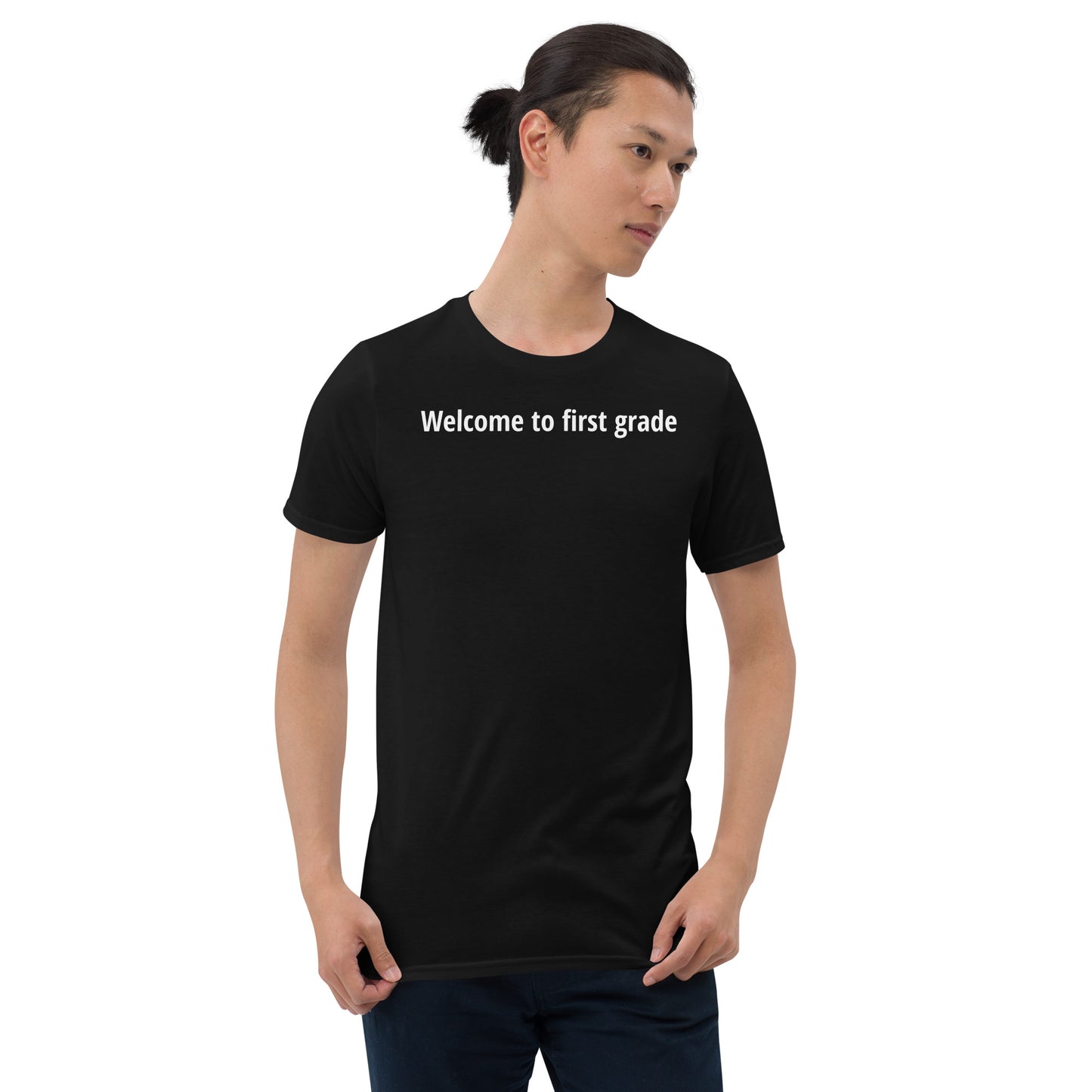 Welcome to first grade - White Text -  Mens T-Shirt