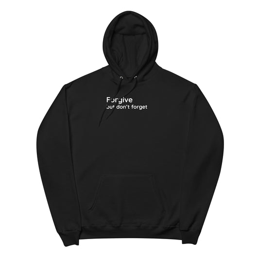 Forgive but don't forget - White Text - Womens fleece hoodie