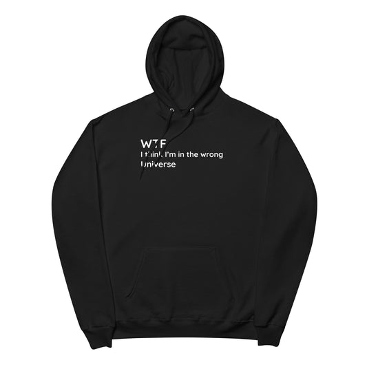 Wrong Universe - White Text - Womens fleece hoodie