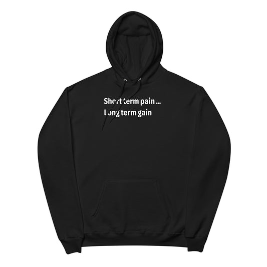 Short Term Pain - White Text - Womens fleece hoodie