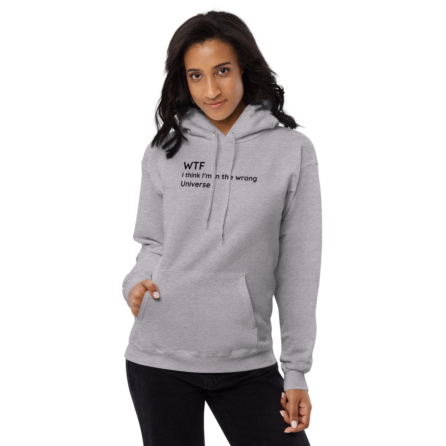 Wrong Universe - Black Text - Womens fleece hoodie