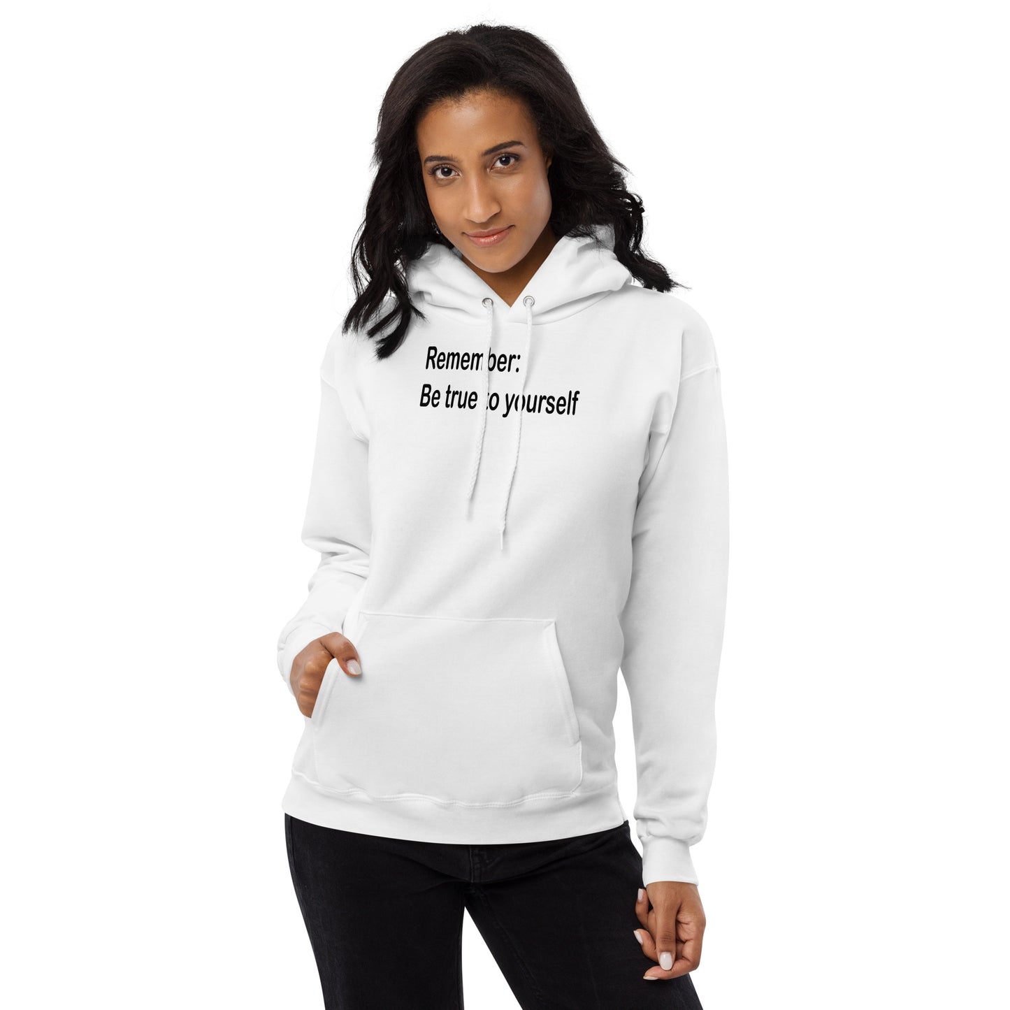 Be true to yourself - Black Text - Womens fleece hoodie