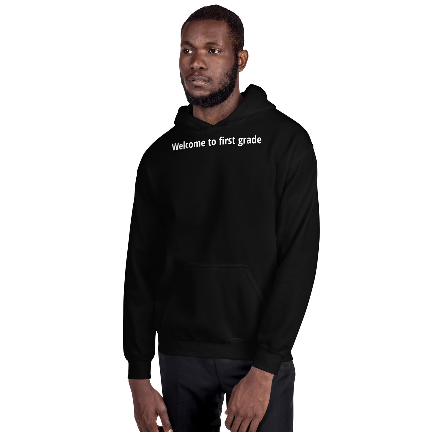 Welcome to first grade - White Text - Mens Hoodie