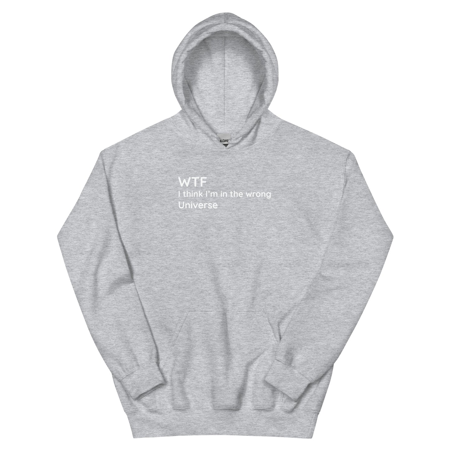 Wrong Universe - White Text - Mens Hoodie