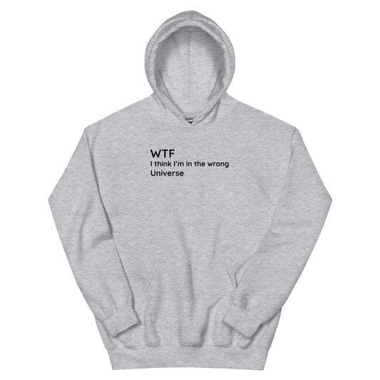 Wrong Universe - Black Text - Mens Hoodie