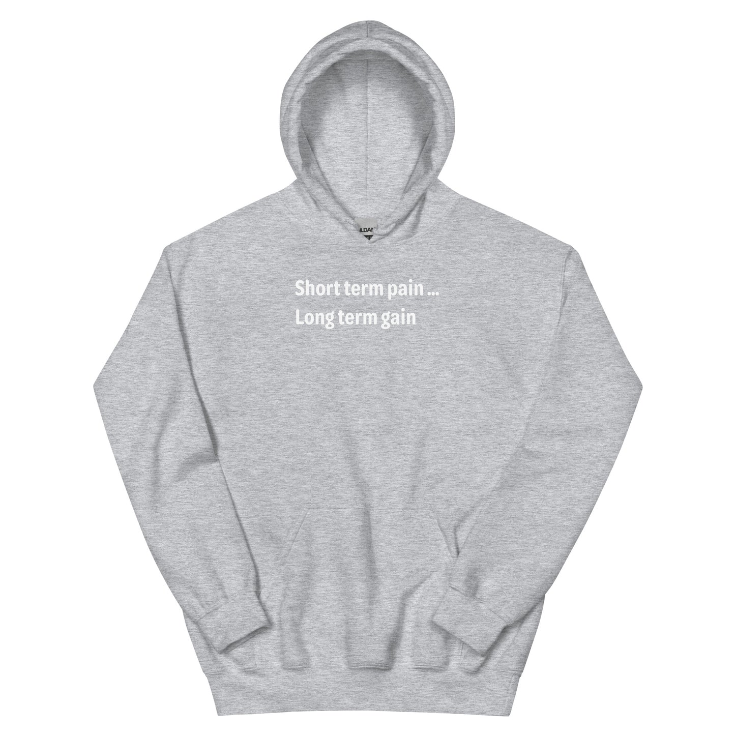 Short Term Pain - White Text - Mens Hoodie