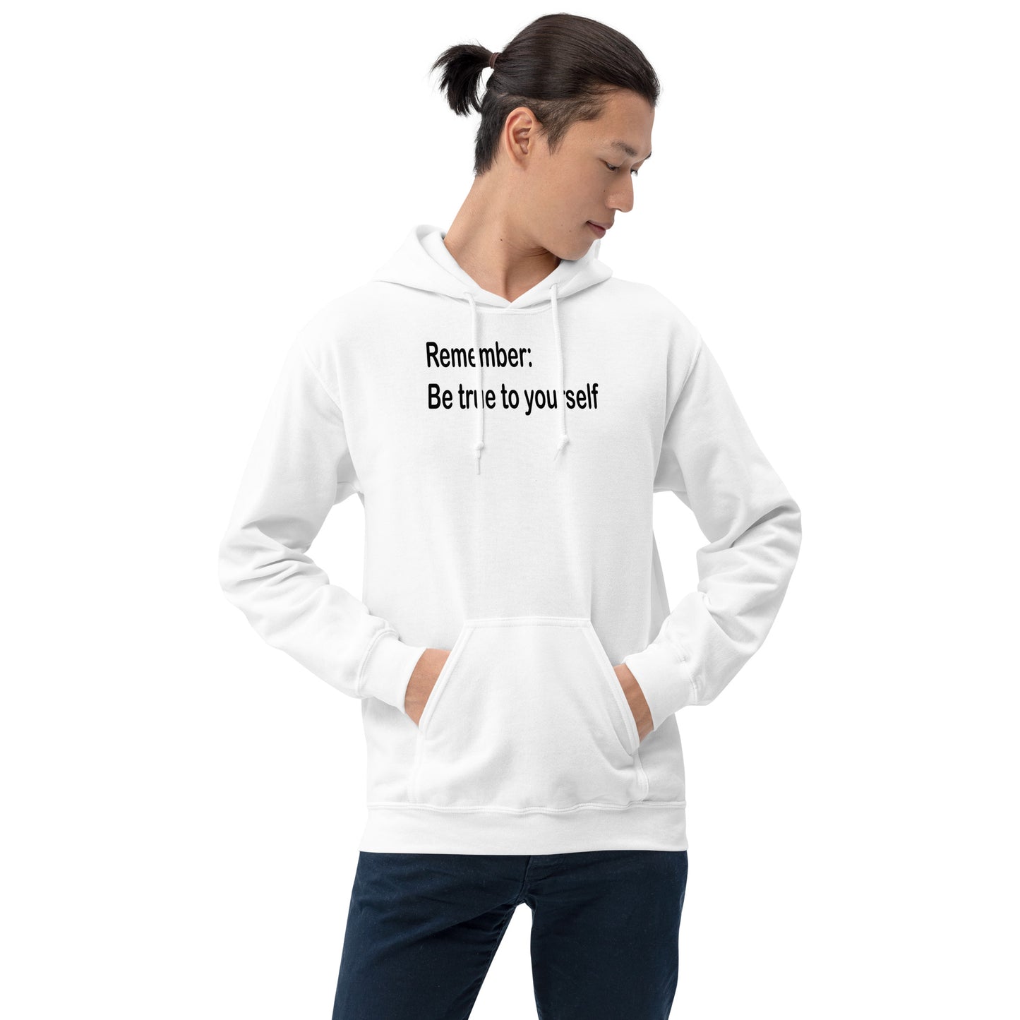 Be true to yourself - Black Text - Mens Hoodie