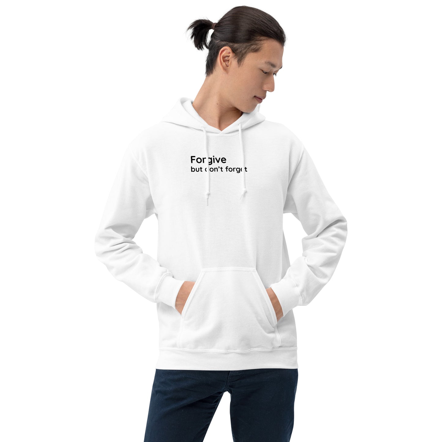 Forgive but don't forget - Black Text - Mens Hoodie