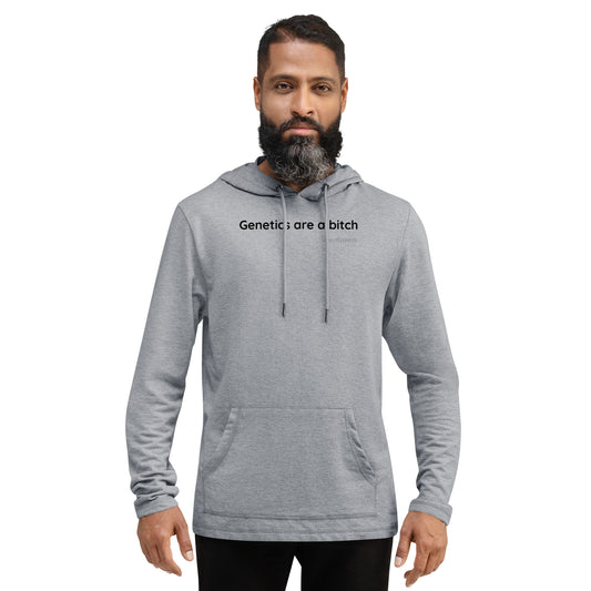 Genetics are a bitch - Black Text - Mens Lightweight Hoodie