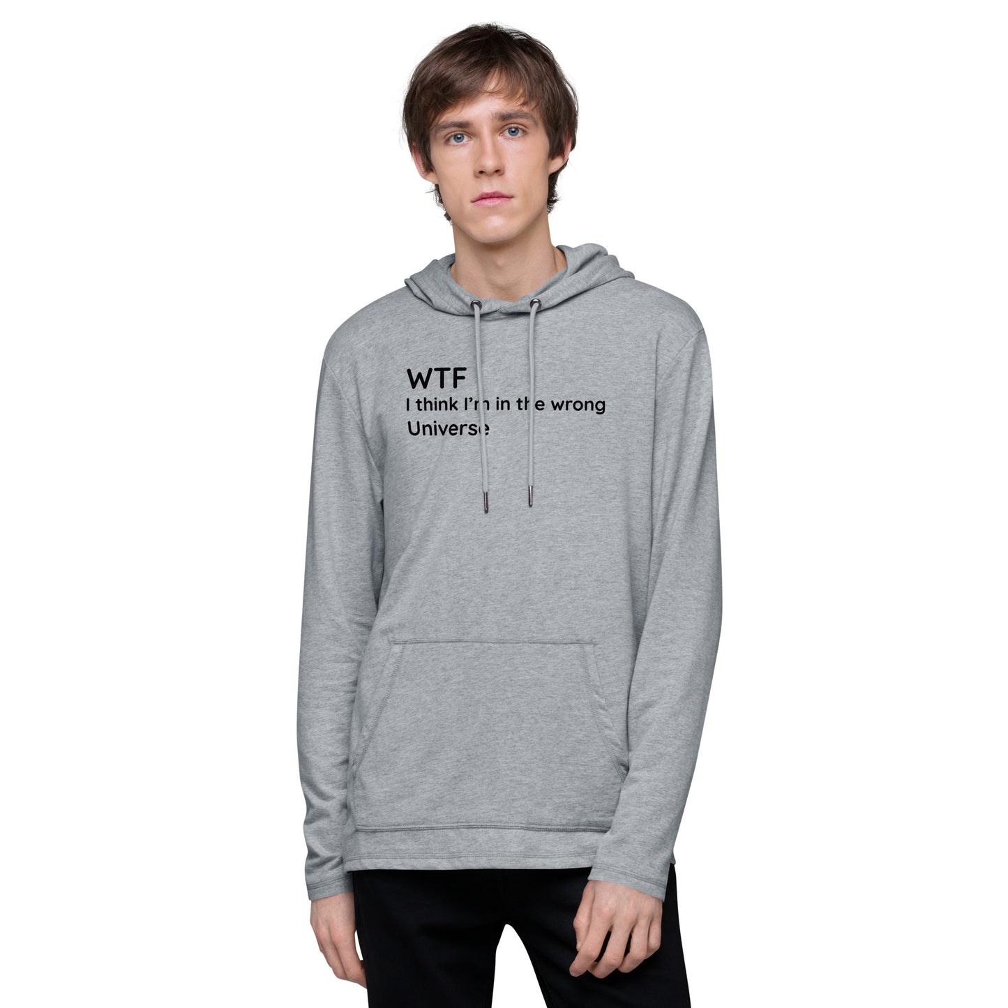 Wrong Universe - Black Text - Mens Lightweight Hoodie